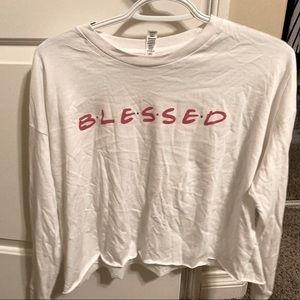‘Blessed’ Long Sleeve Crop Top Tee